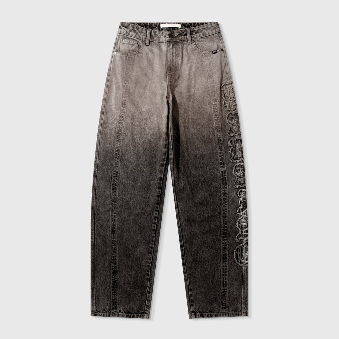 Barrel Denim Pants - Washed Black