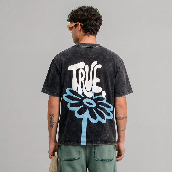 Bloom Boxy T-Shirt - Washed Black