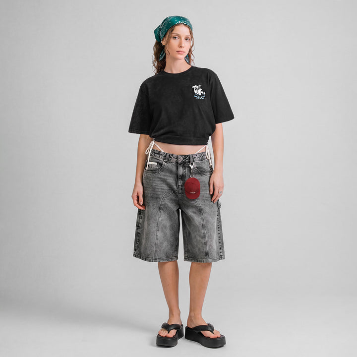 Bloom Boxy T-Shirt - Washed Black