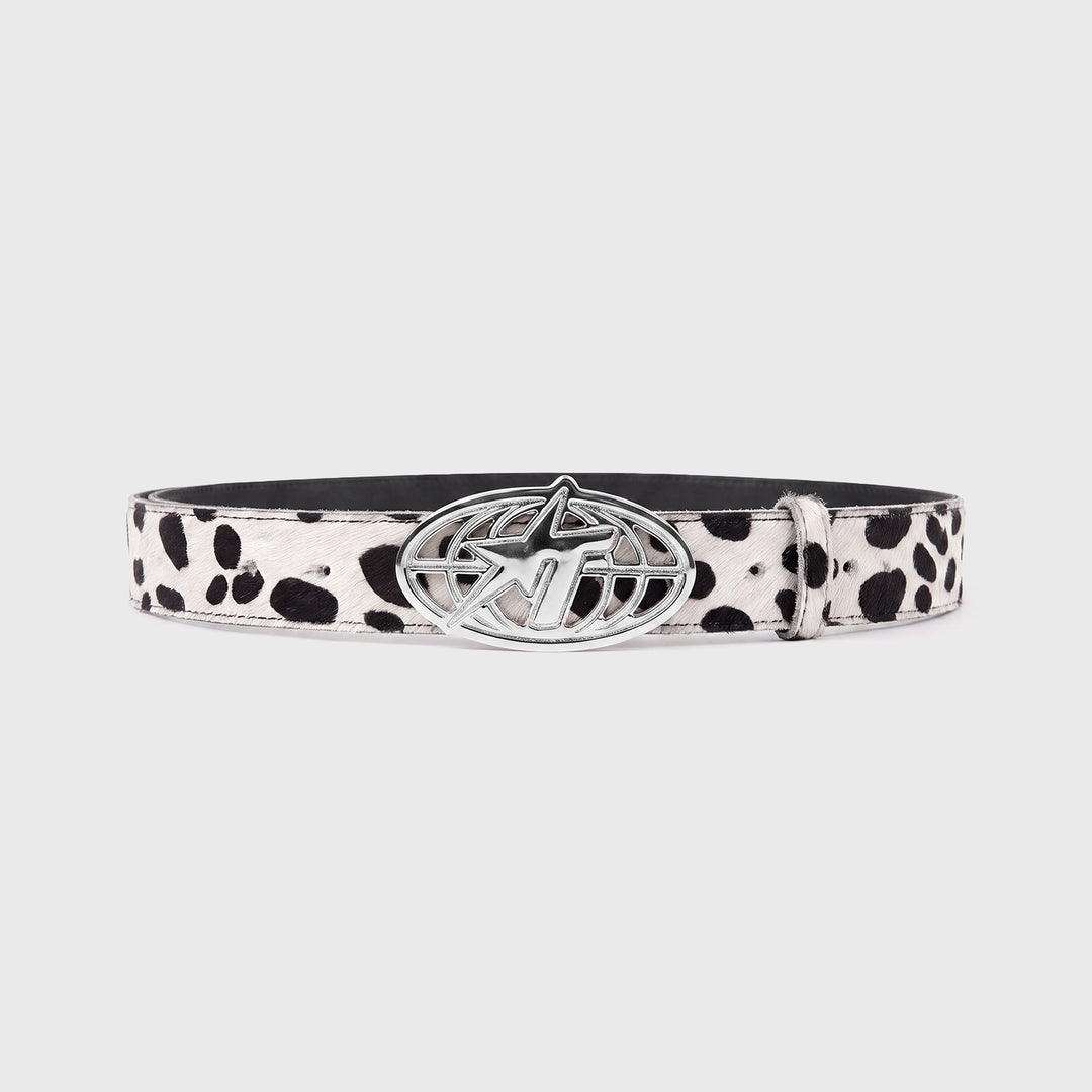 Cow Texture Belt - Black/White