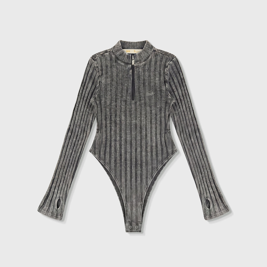 Daily Ribbed Bodysuit - Black