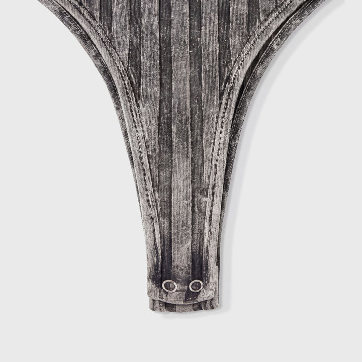 Daily Ribbed Bodysuit - Black