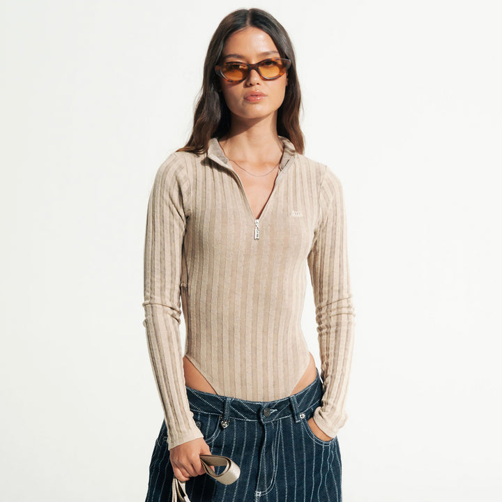 Daily Ribbed Bodysuit - Cream