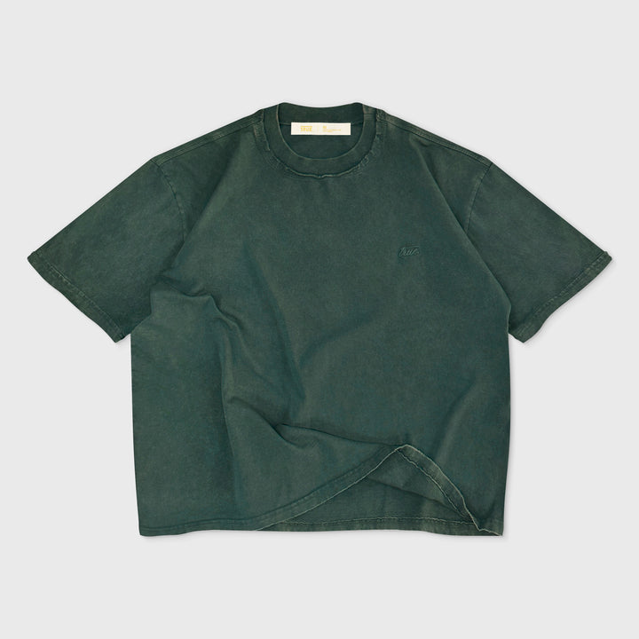 Daily Washed Boxy Tee - Pine Green