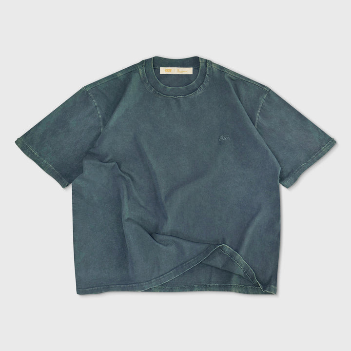 Daily Washed Boxy Tee - Vintage Blue
