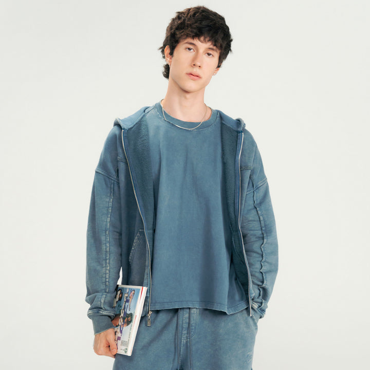 Daily Washed Boxy Tee - Vintage Blue