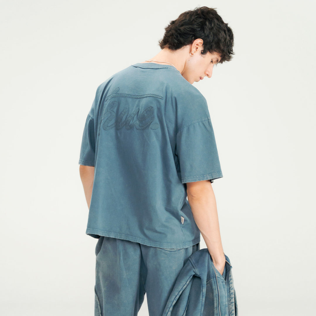 Daily Washed Boxy Tee - Vintage Blue