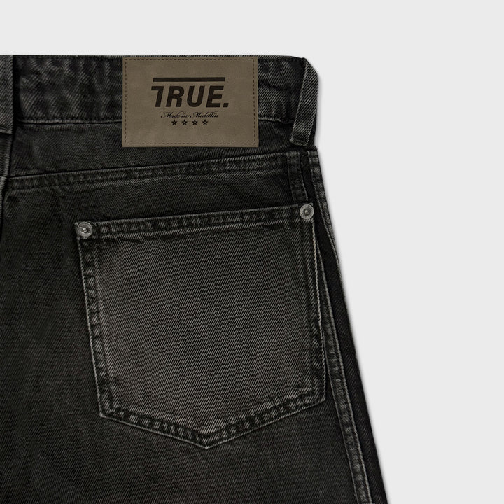 Sportline Wide Leg Jeans - Washed Black