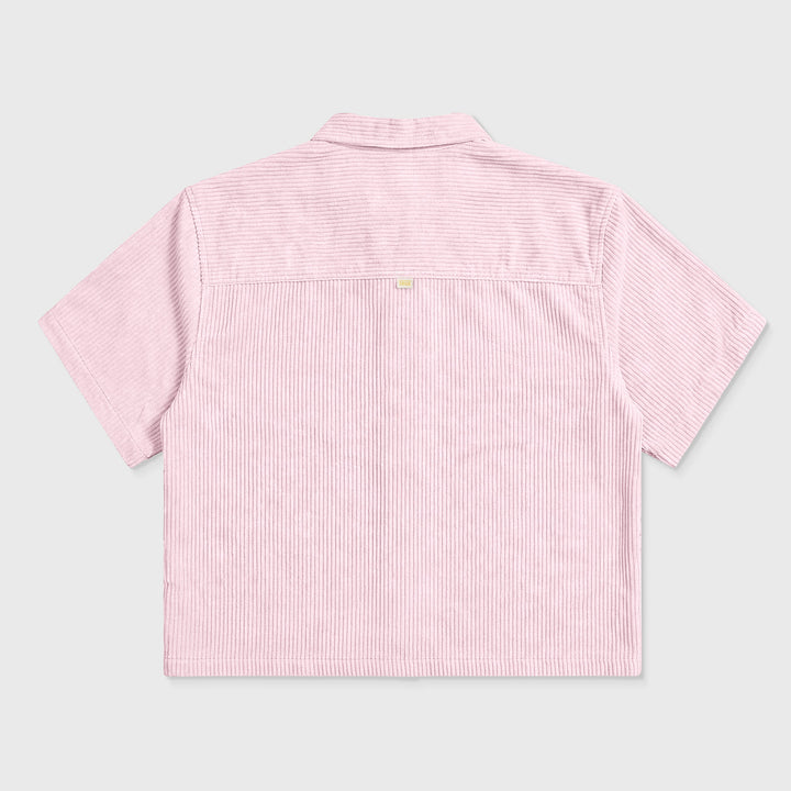 Embroidered Flower Boxy Shirt - Pink
