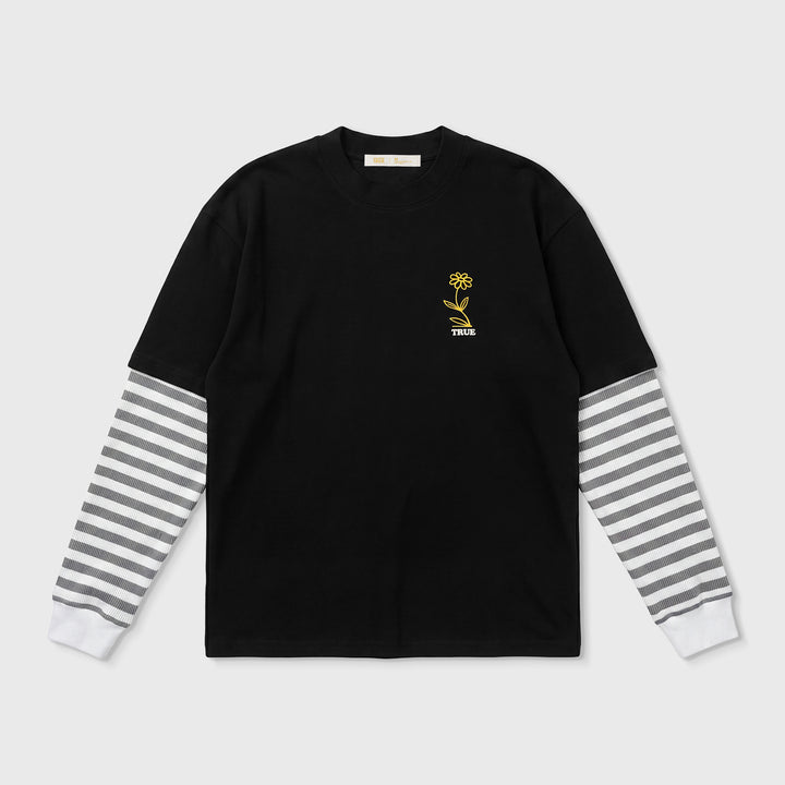 Flower Boxy LS - Black
