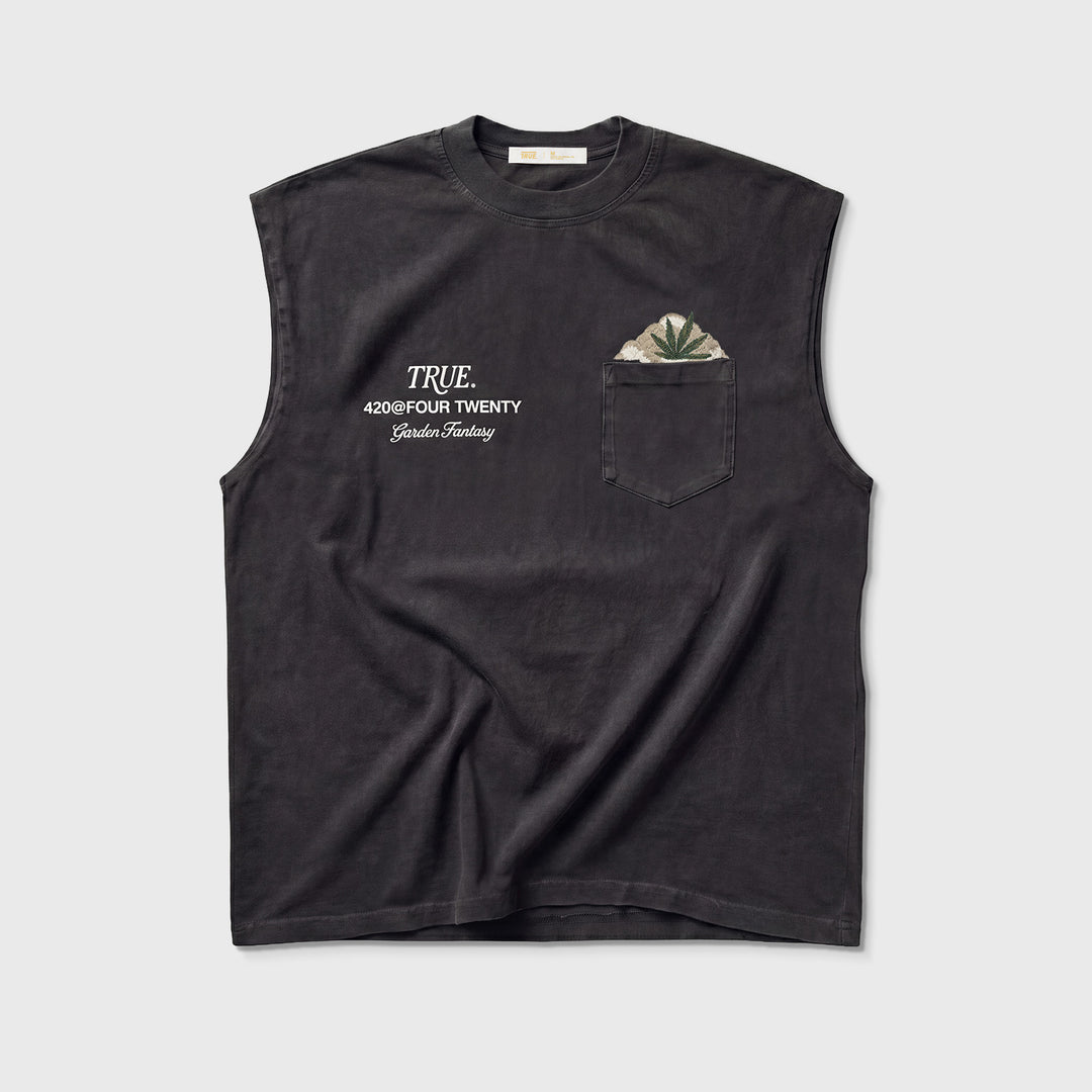 Garden Sleeveless Tee - Washed Black
