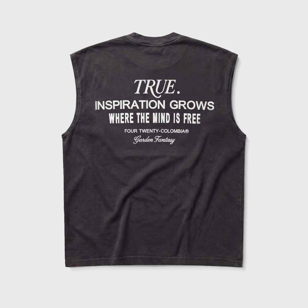 Garden Sleeveless Tee - Washed Black
