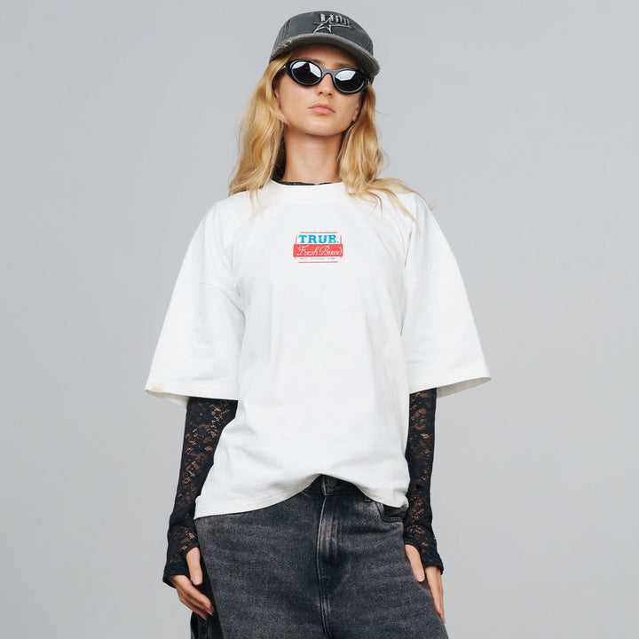 Hungry Boxy Tee - Cream