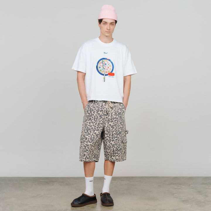 Intuition Leopard Cargo Jorts - Camel