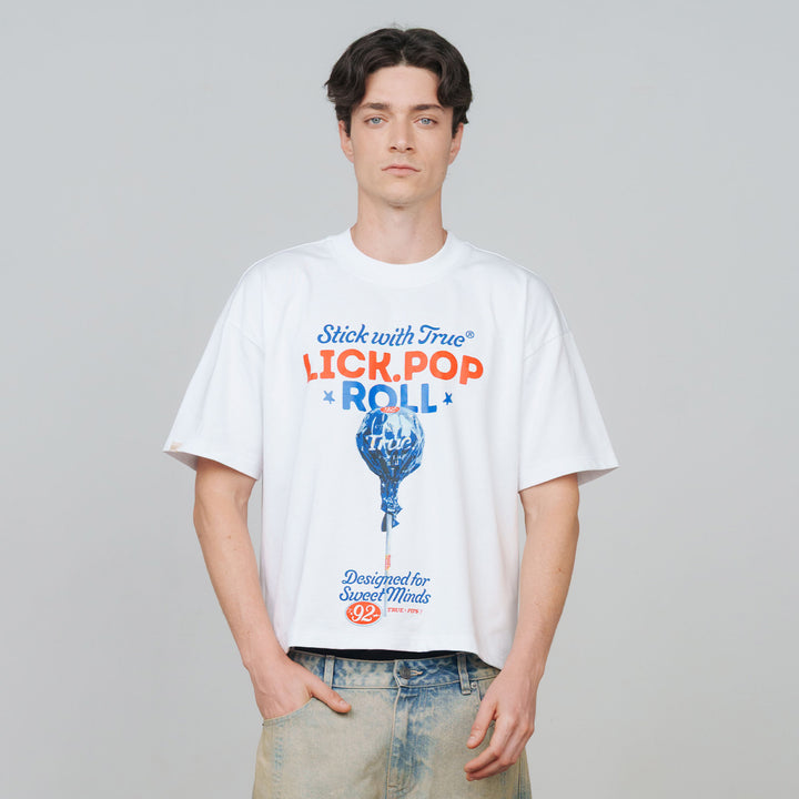 Lollipop Boxy Tee - White