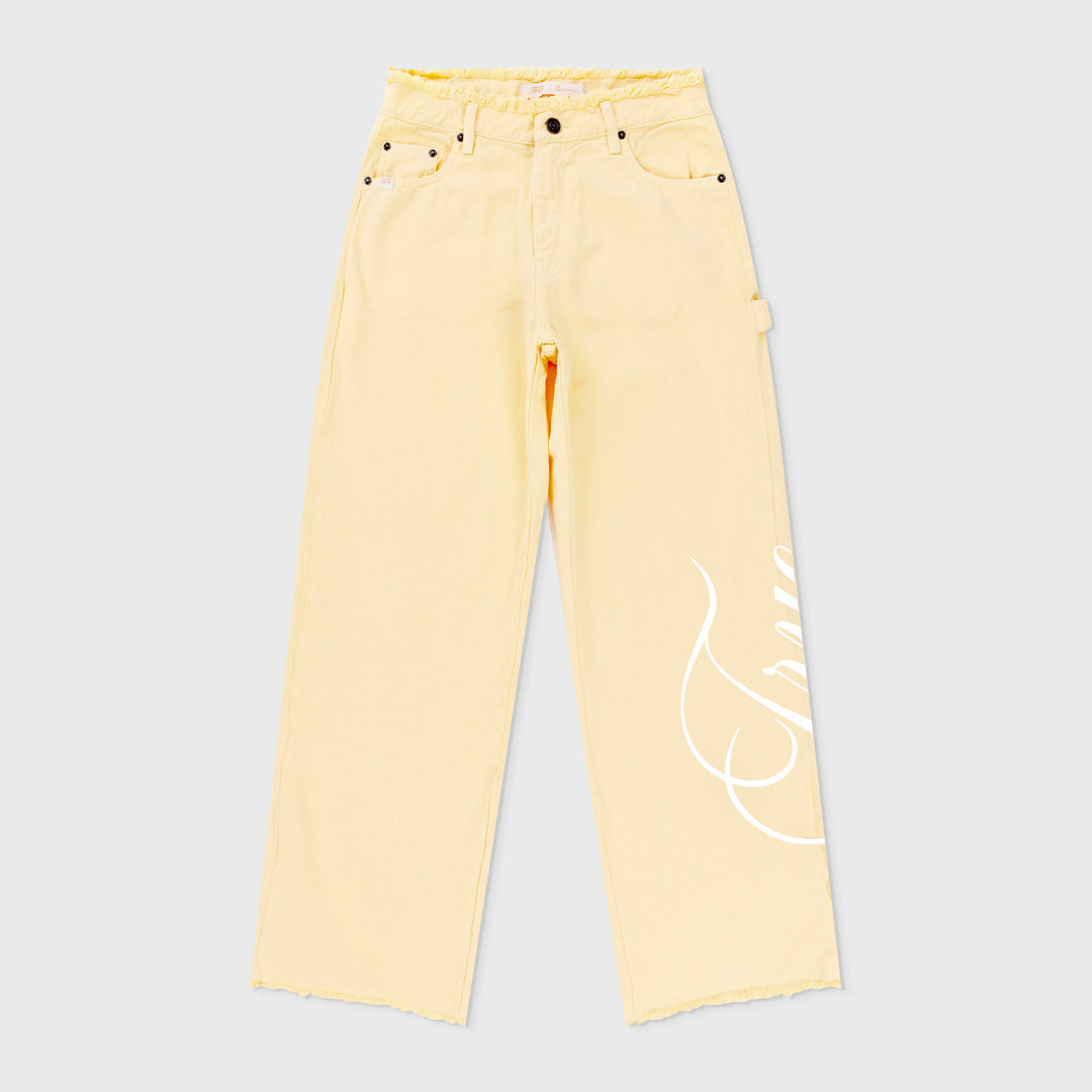 Mid-Rise Pants - Butter Yellow
