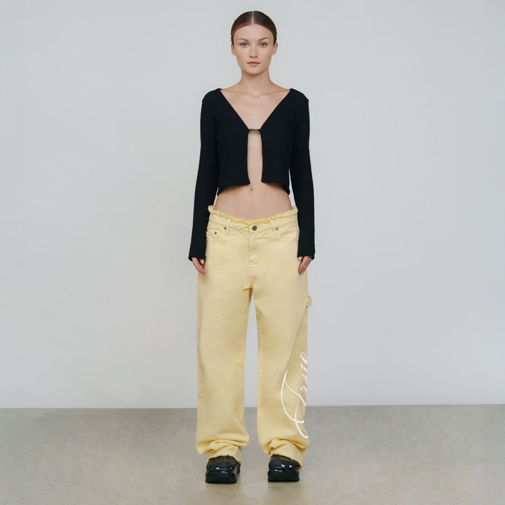 Mid-Rise Pants - Butter Yellow