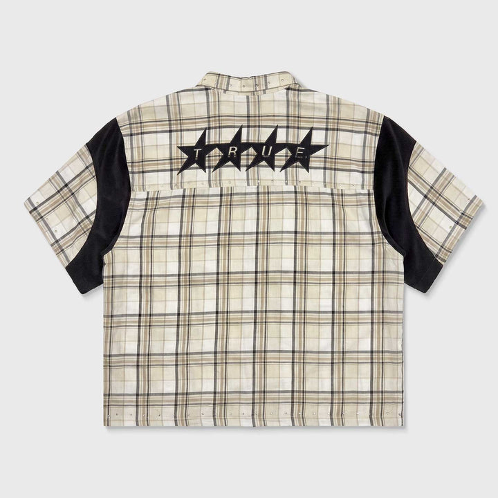 Nine Two Boxy Plaid Shirt - Cream