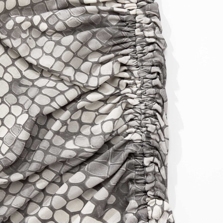 Python Mesh Mini Skirt - Gray