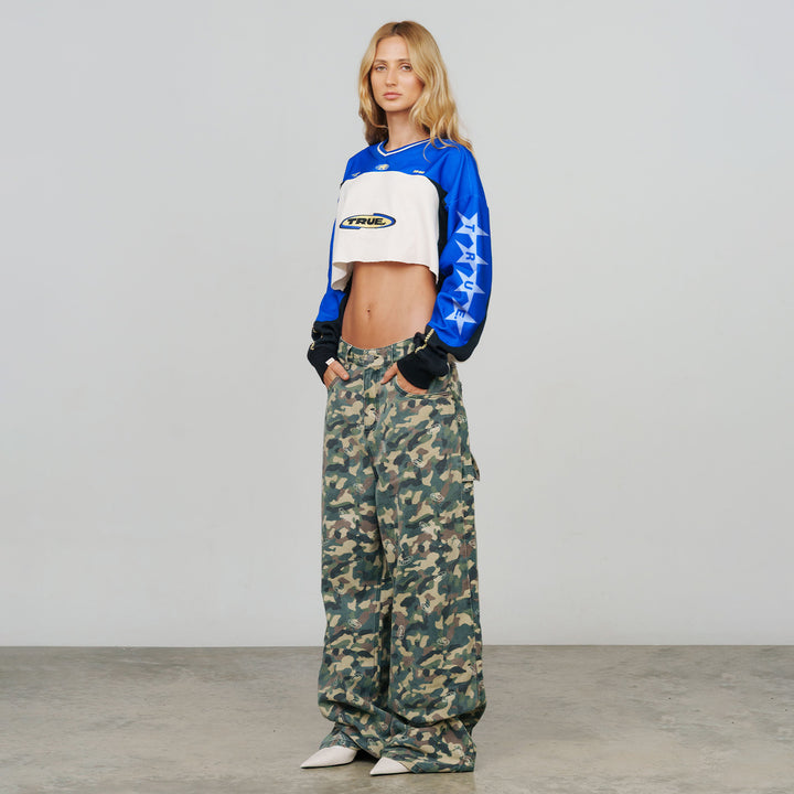 Racing Cropped LS Shirt - Blue