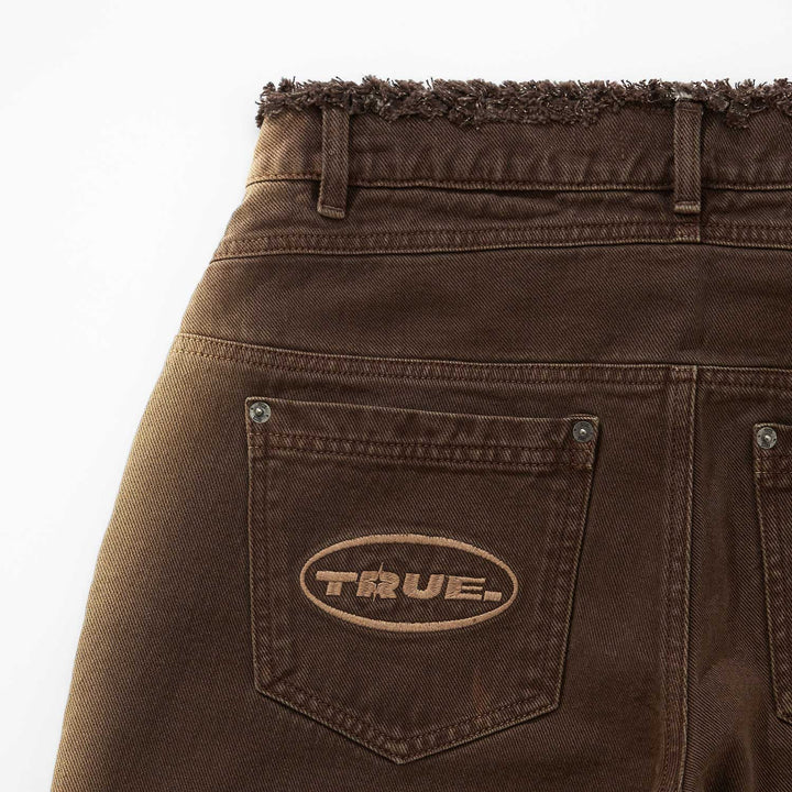 Sideburn Mid-Rise Pants - Brown