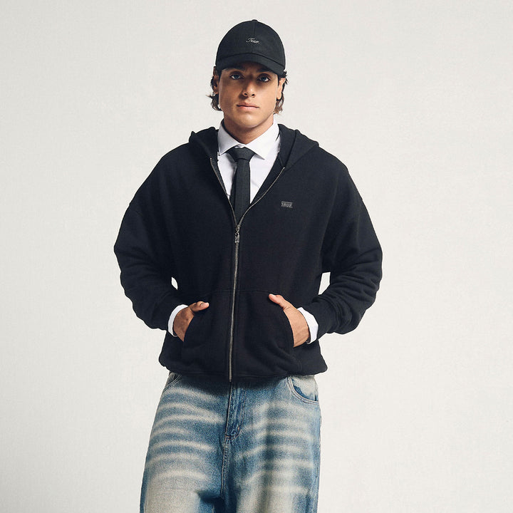 Classic Zipper Hoodie - Black