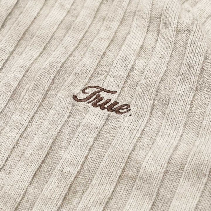 Slim Ribbed Long Sleeve - Washed Cream
