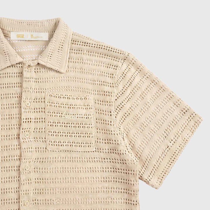 Textured Boxy Shirt - Camel