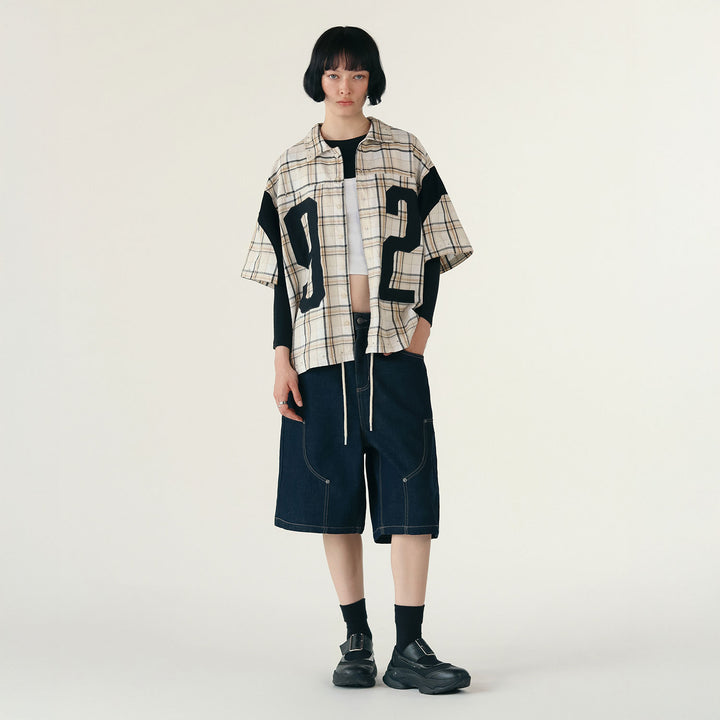 True Double Knee Denim Jorts - Blue