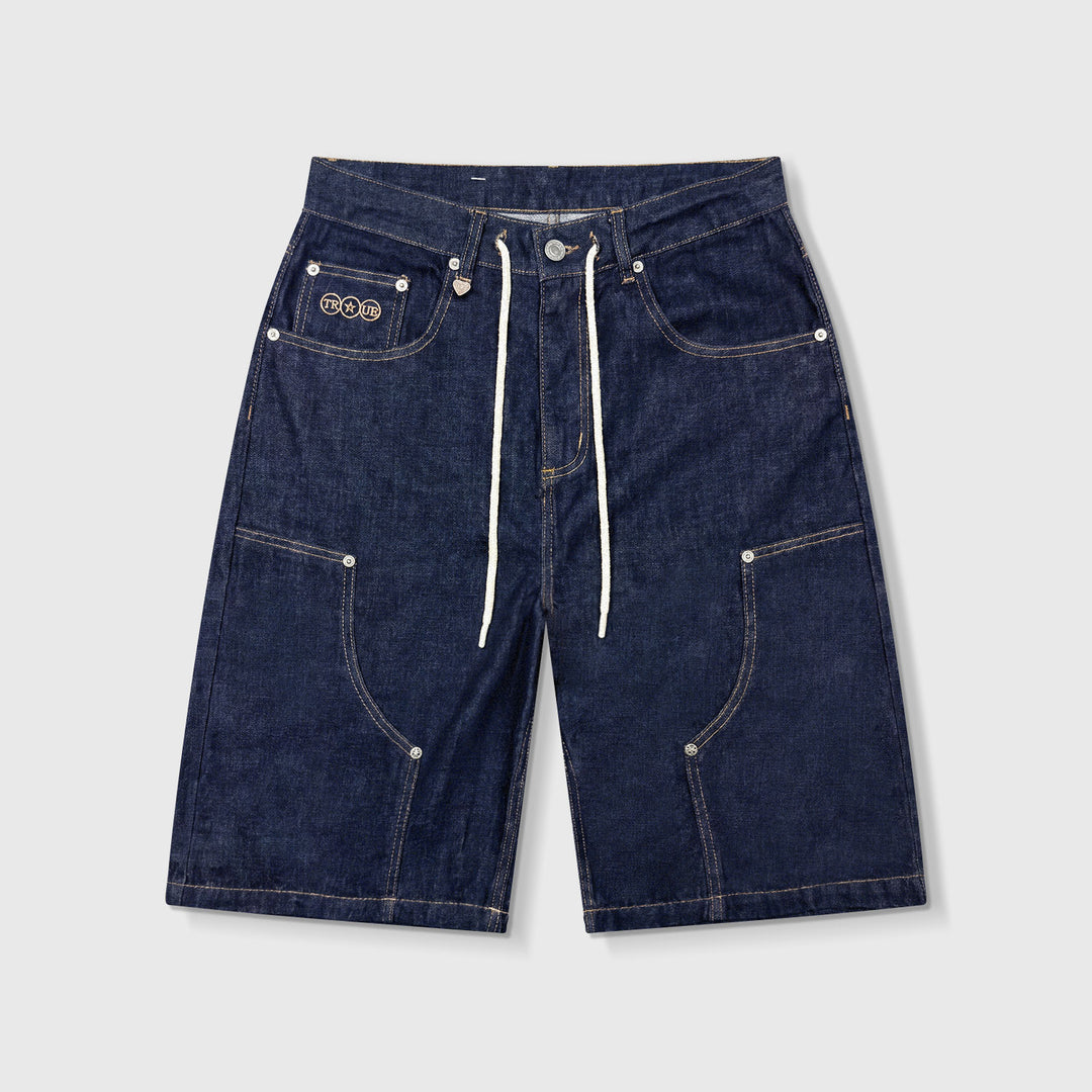 True Double Knee Denim Jorts - Blue
