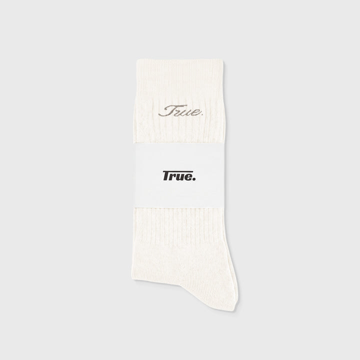 True Ribbed Socks - Cream