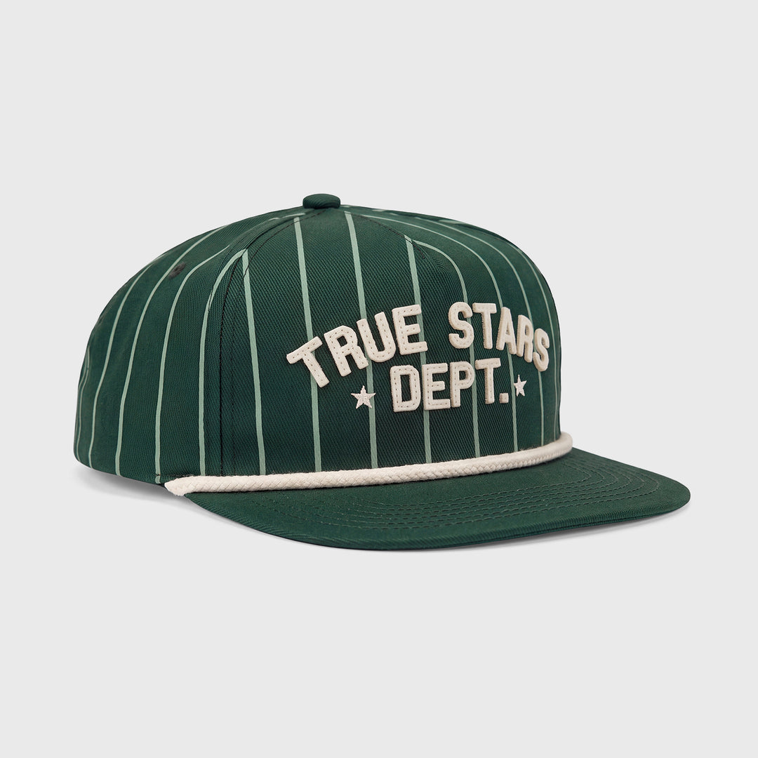 True Star Pinstripe Golfer Cap - Pine Green