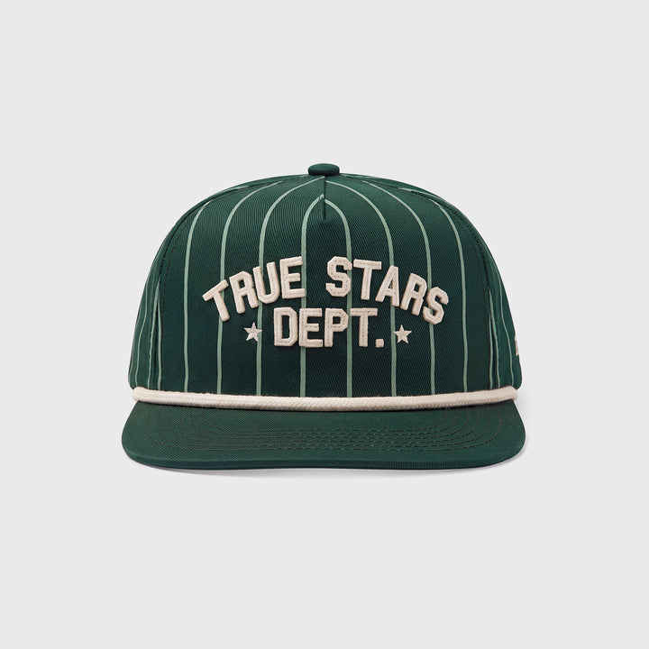 True Star Pinstripe Golfer Cap - Pine Green