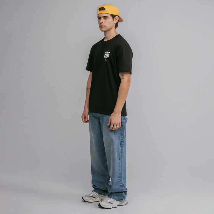 True X Smirnoff Text T-Shirt - Black