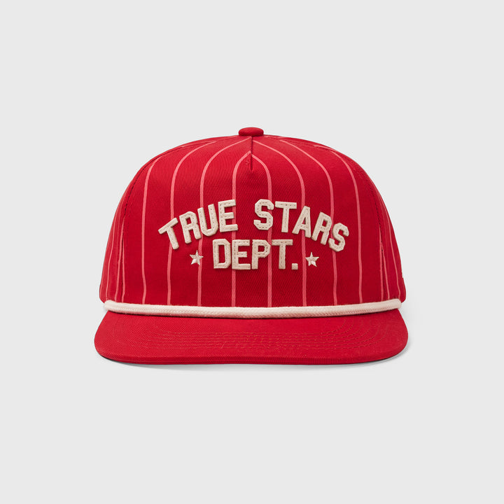True Star Pinstripe Golfer Cap - Red