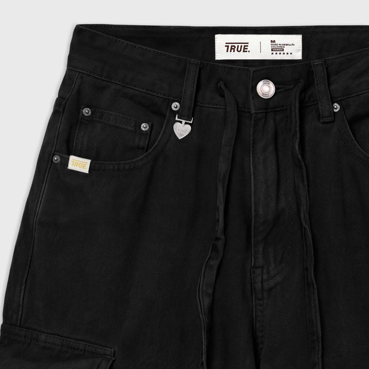 Utility Pocket Cargo Pants - Black