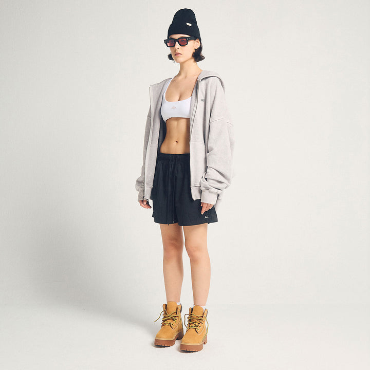 Classic Zipper Hoodie - Washed Gray