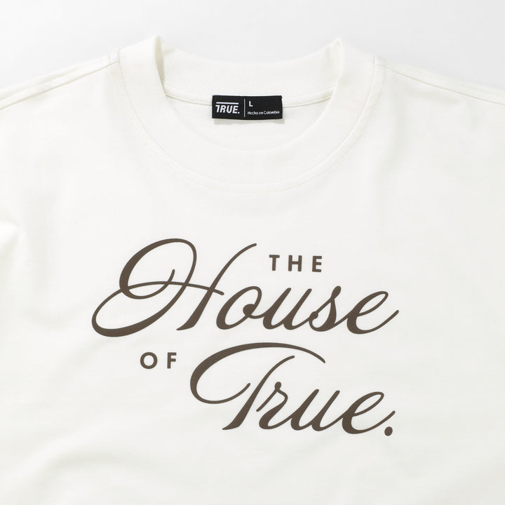 Camiseta Box fit The House Of True - Crema