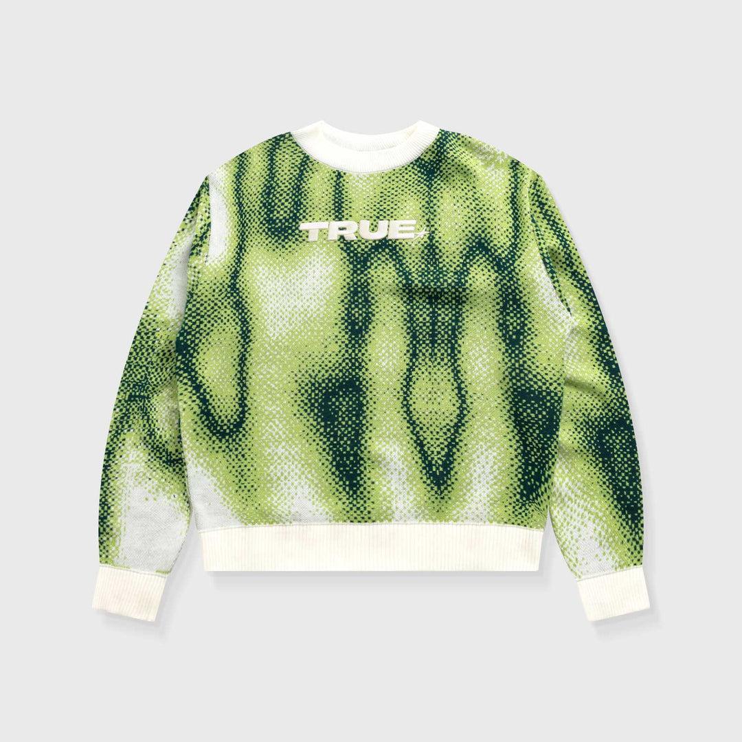 Blurred Knit Pullover - Green
