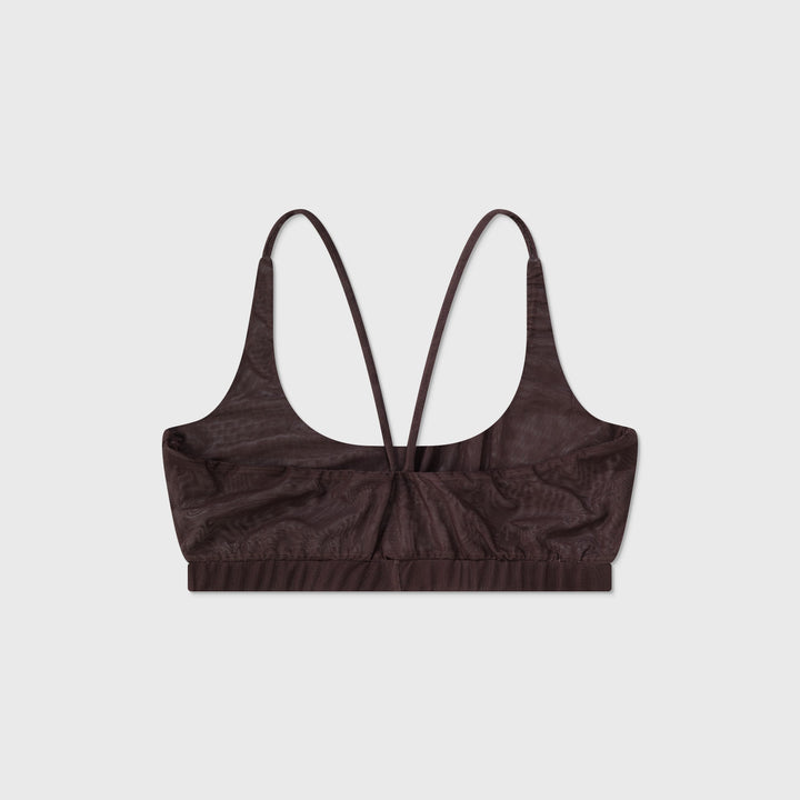 Mesh Cut-Out Top - Brown