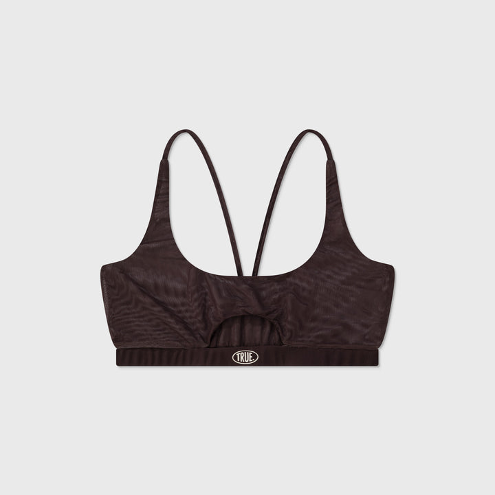Mesh Cut-Out Top - Brown