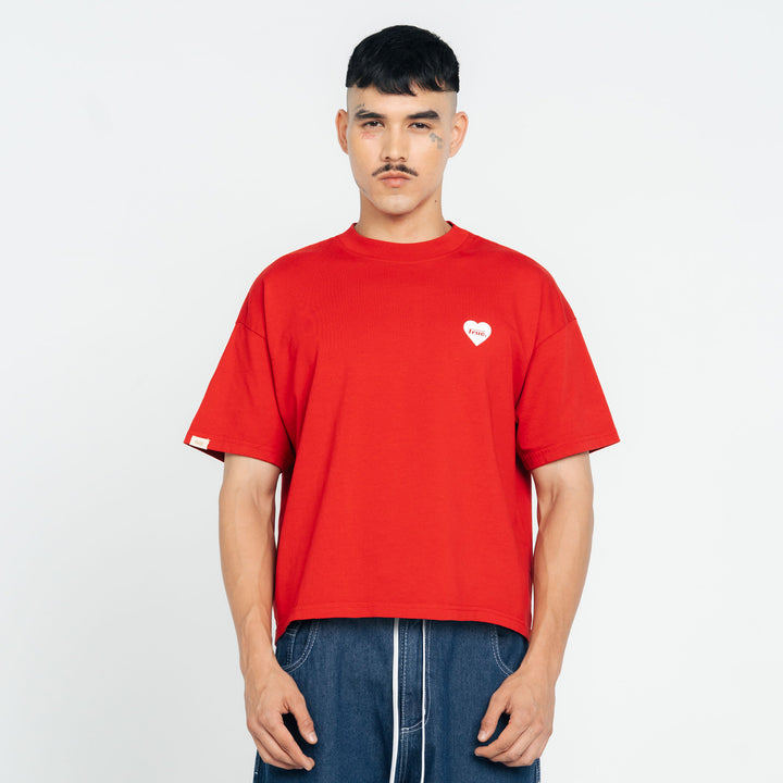Camiseta Box Fit Corazón - Roja