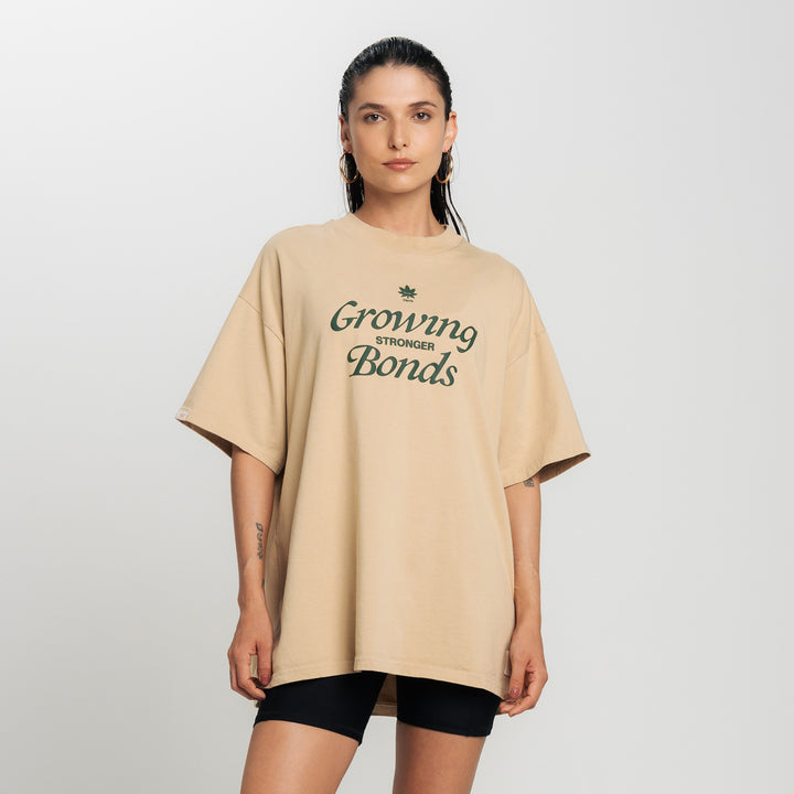 Camiseta Oversized Bonds True X Herb - Camel