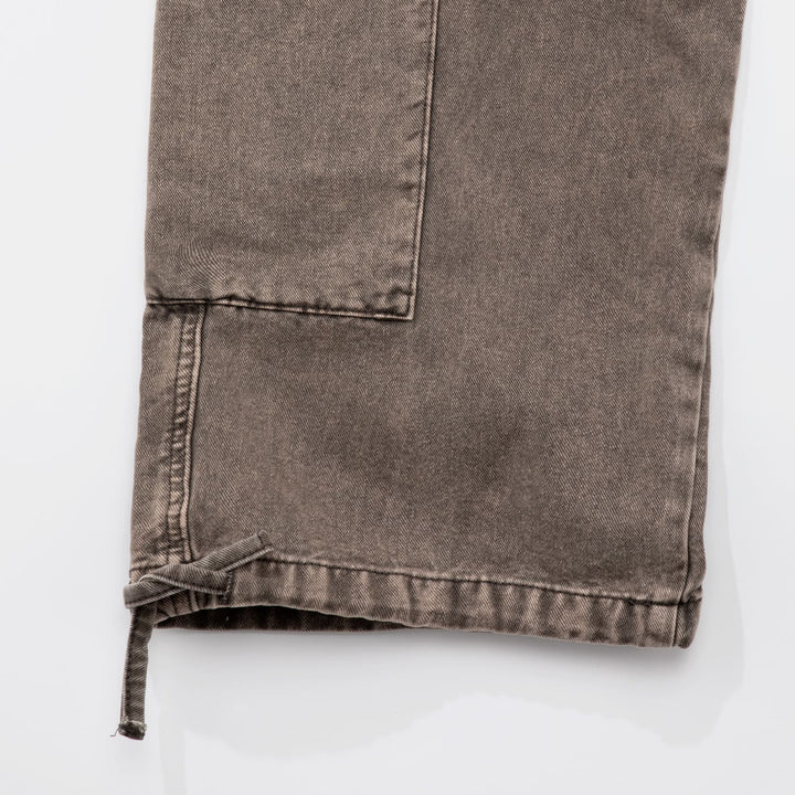 Cargo Multi-Pocket Pants - Washed Dark Brown
