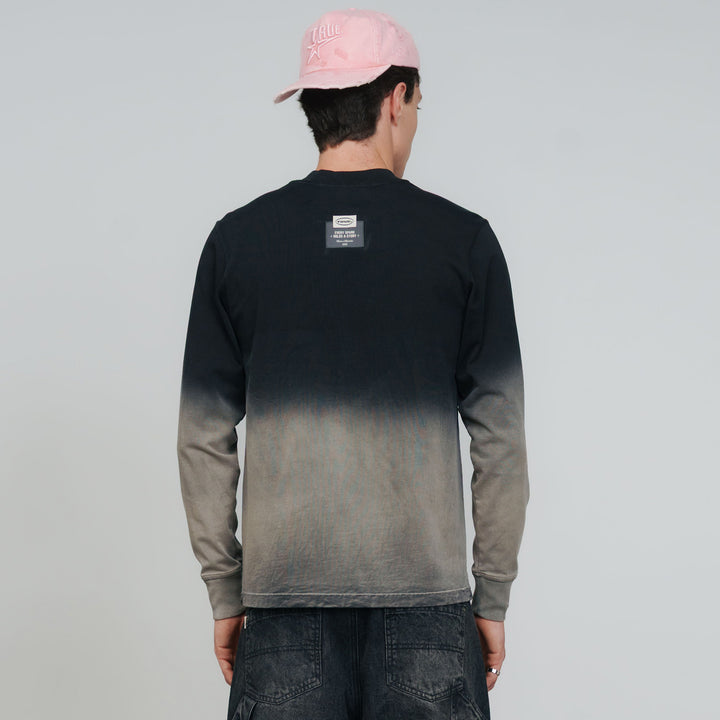 Chrome Long Sleeve Tee - Black/White