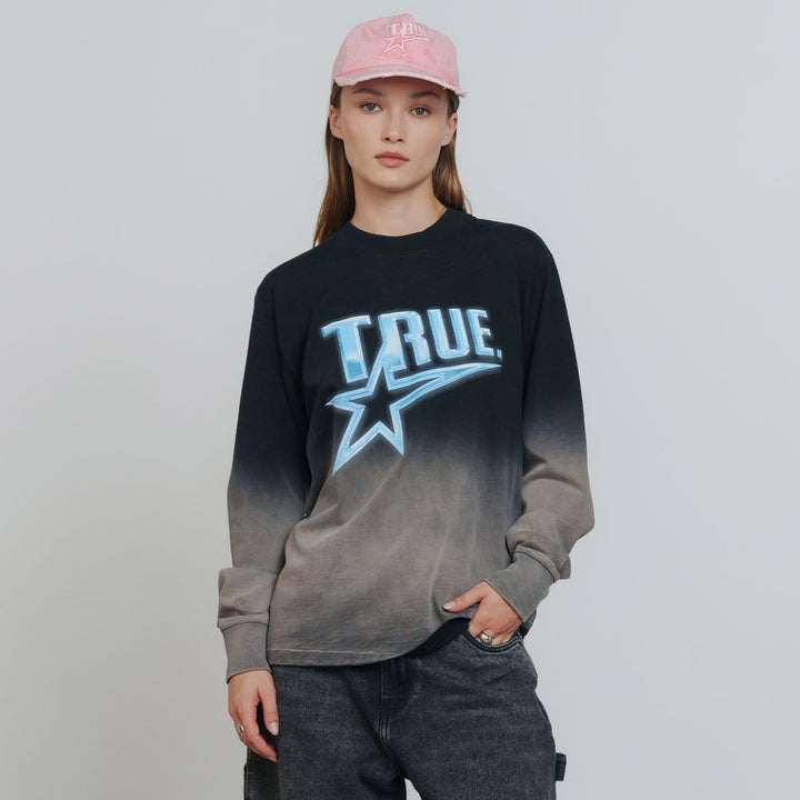 Chrome Long Sleeve Tee - Black/White