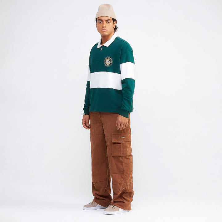 College LS Polo Sweater - Pine Green