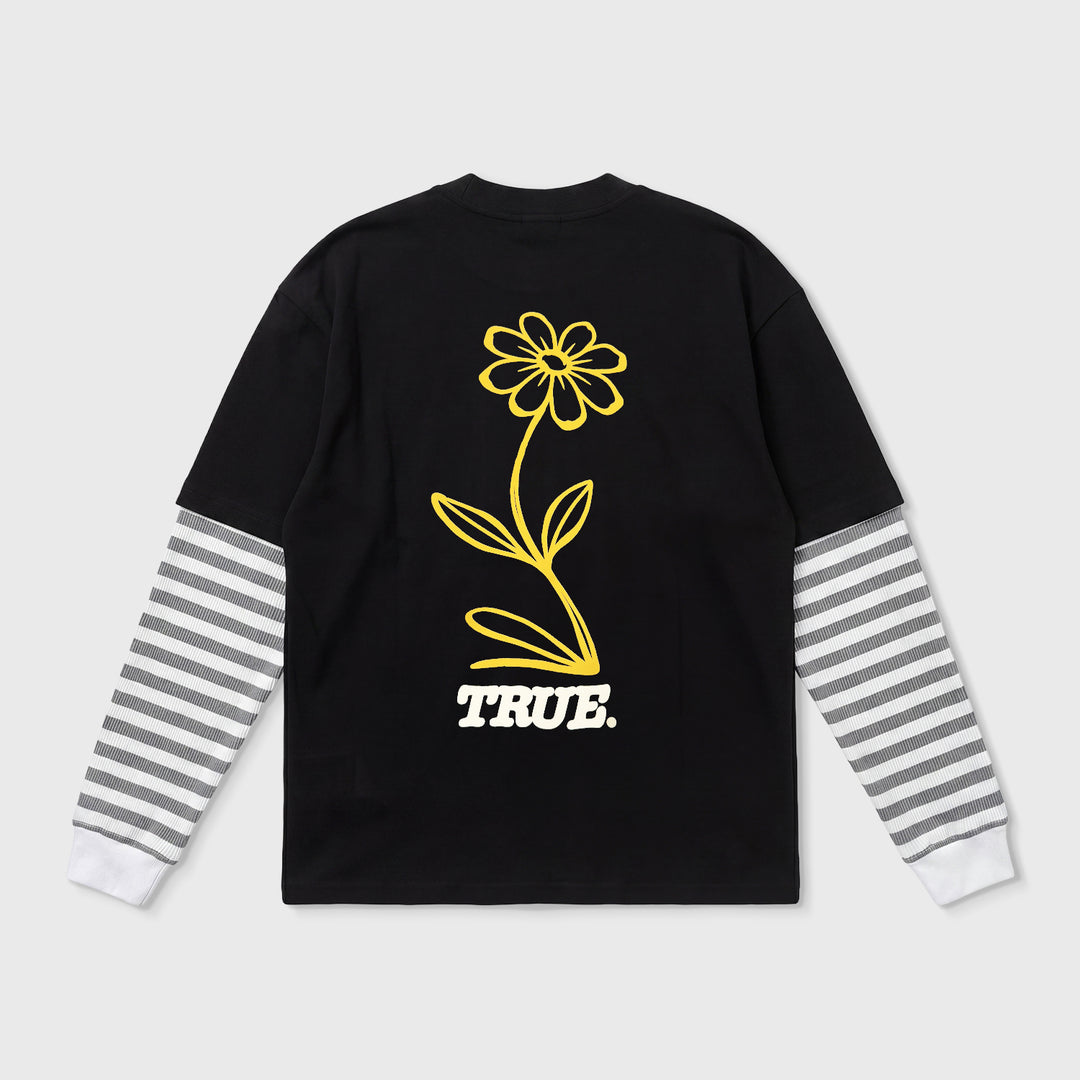 Flower Boxy LS - Black
