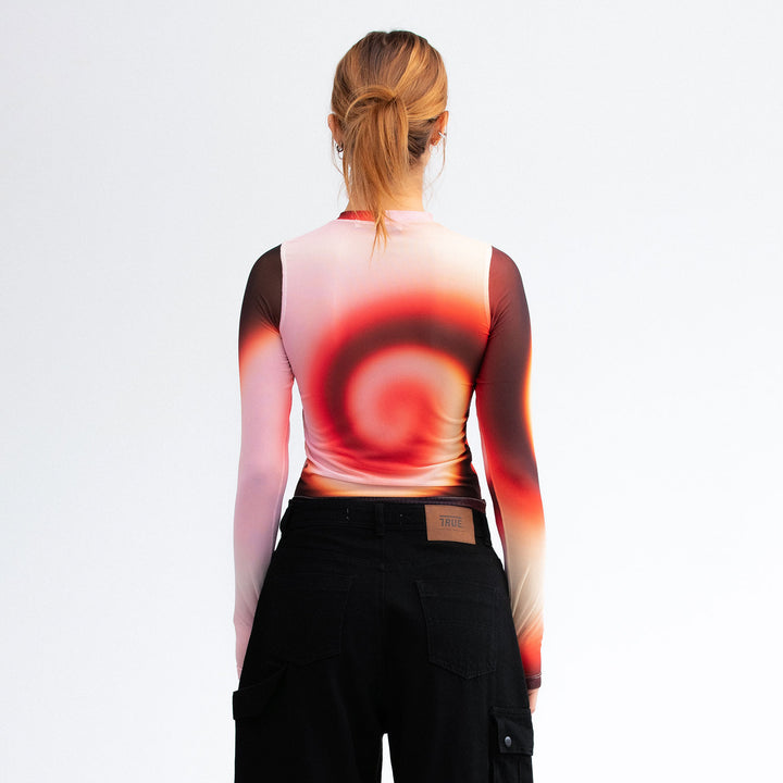 Gradient Mesh LS Tee - Pink