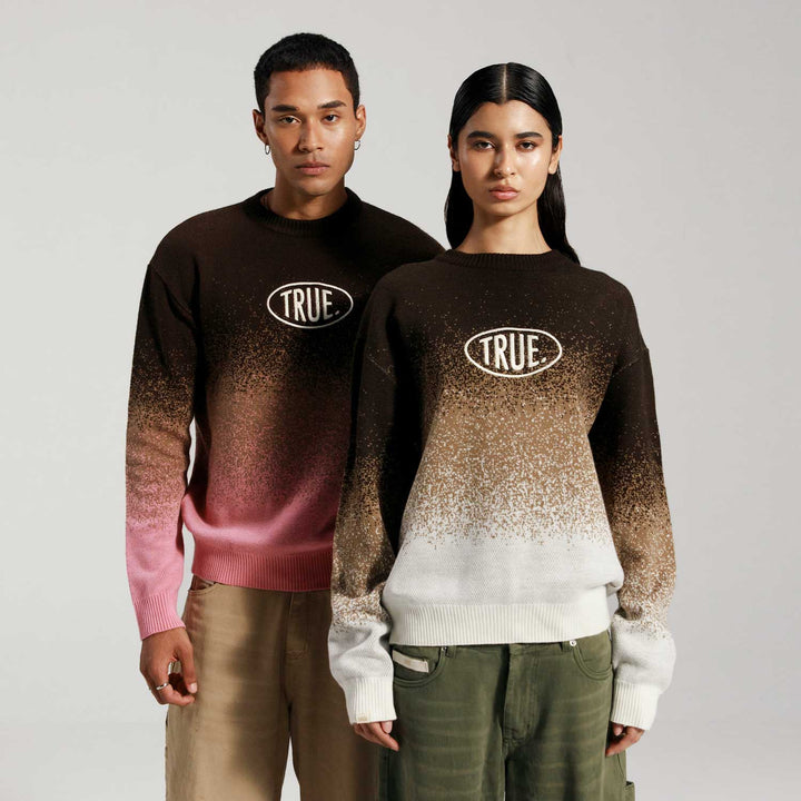 Gradient Knit Pullover - Pink